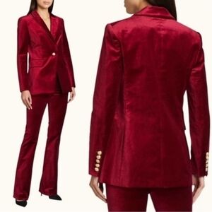 NWT Veronica Beard Ruby Burgundy Velvet Dickey Blazer - SIZE 2